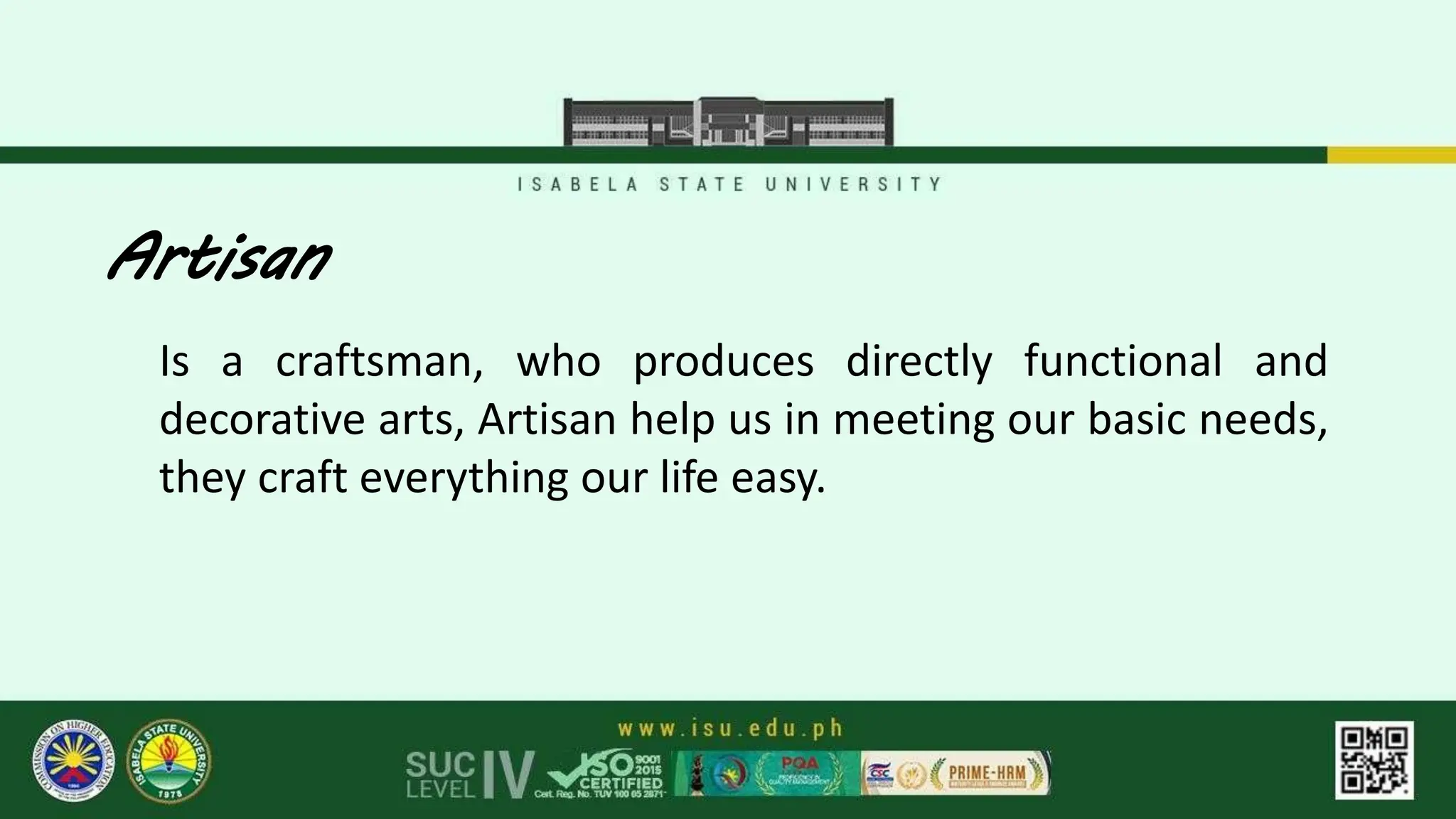 Art appreciation Artist and the Artisan pdf | PPTX
