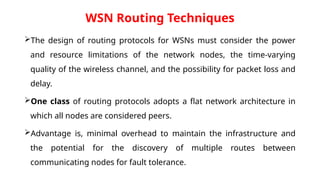 Wsn Routing Routing protocols for Wireless sensor networks | PPTX