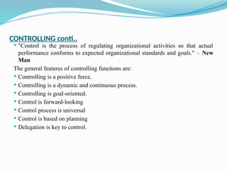 Module 3: Leadership, Coordination, and Controlling in Management | PPTX