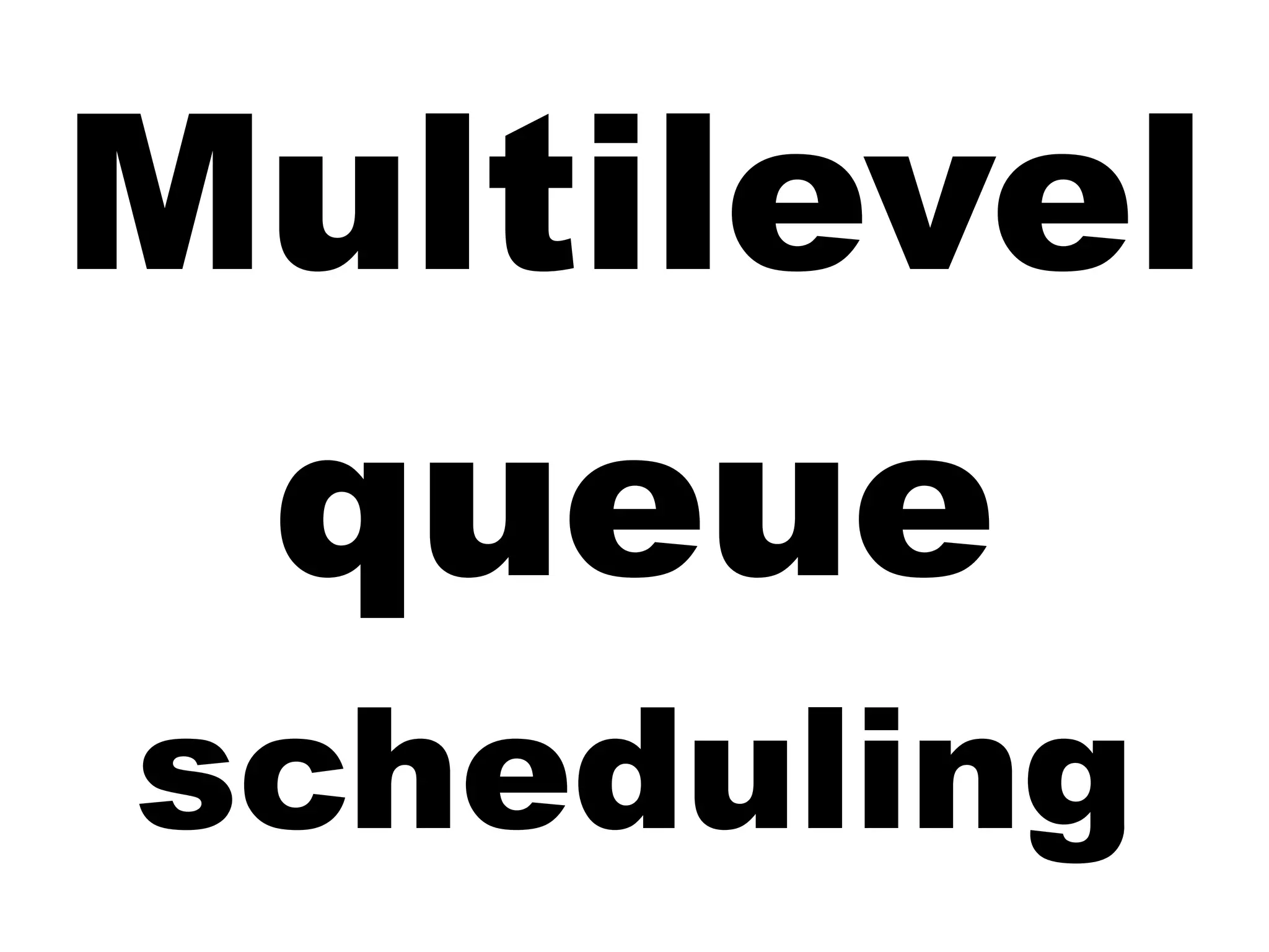 Multilevel
queue
scheduling
 