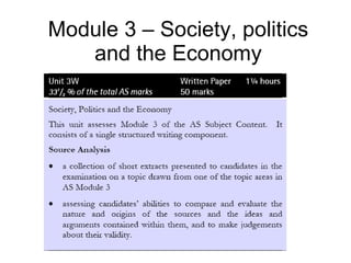 Module 3 – Society, politics and the Economy 
