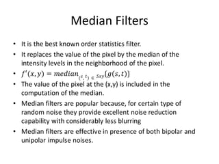 Median Filters
 