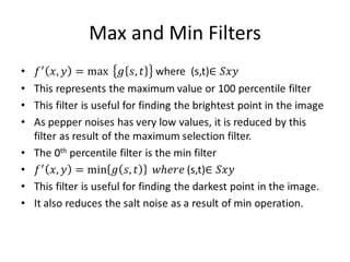 Max and Min Filters
 