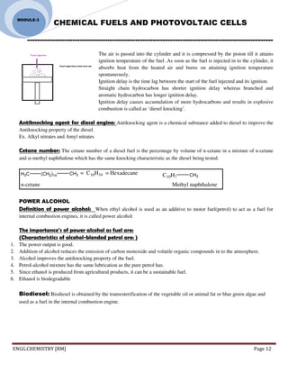ENGINEERING CHEMISTRY: Module 3 [chemical fuels & solar cells] | PDF