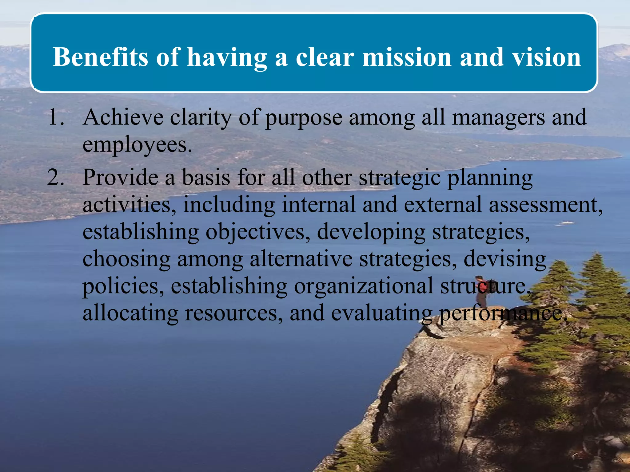 Vision, Mission, Goals & Policy Setting | PPT