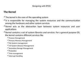 Comprehensive Overview of RTOS and IDE for Embedded System Design | PPTX