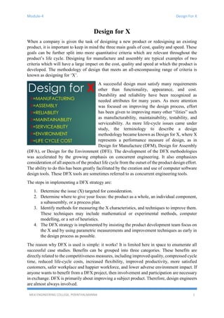 Module 4: Design For X | PDF