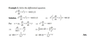 EXERCISE 3.1 Separation of variable & Homogeneous Equation
 