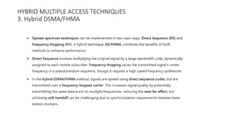 Multiple Access Techniques: FDMA, TDMA, CDMA, SDMA, Hybrid Multiple ...