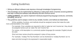 Comprehensive Guide to Software Coding and Testing Methodologies | PPTX