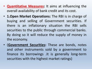 Quantitative Instruments Rbi Inflation in Economics - Types, Properties, Methods to overcome | PPTX