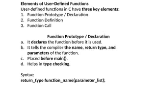 Comprehensive Guide to Functions in C Programming Language | PPTX