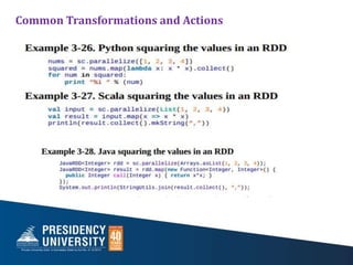 Common Transformations and Actions
 