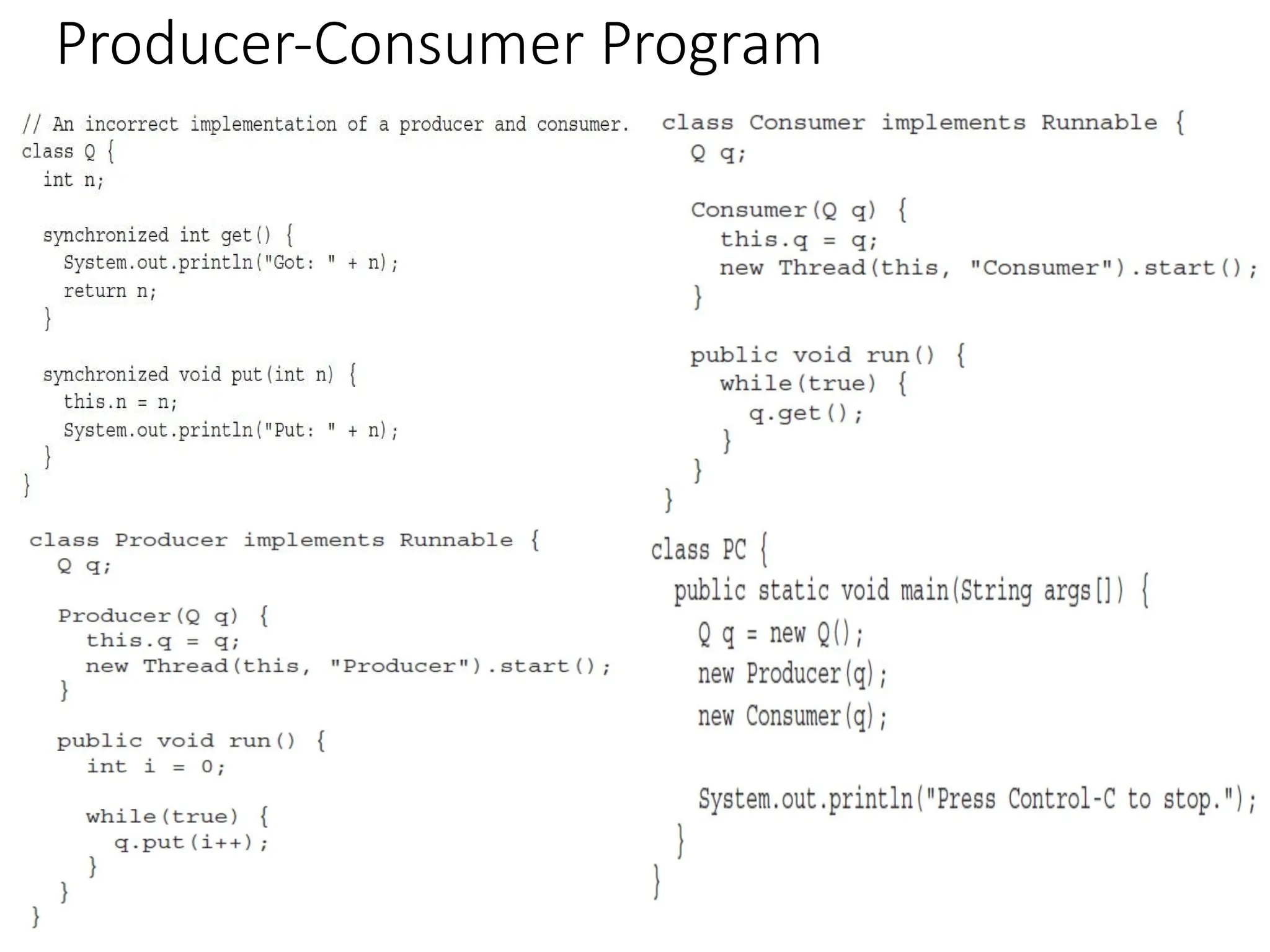 Producer-Consumer Program
 