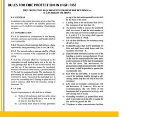 RULES FOR FIRE PROTECTION IN HIGH RISE
 