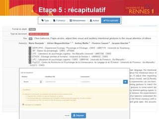 Etape 5 : récapitulatif
 