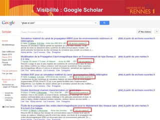 Visibilité : Google Scholar
 