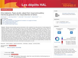 Les dépôts HAL
 
