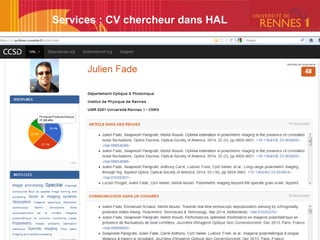 Services : CV chercheur dans HAL
 