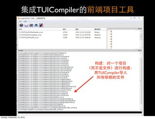 TUICompiler




                                          TUICompiler




Sunday, December 19, 2010
 