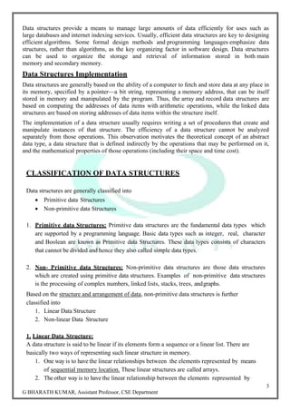 Introduction of Data Structures and Algorithms by GOWRU BHARATH KUMAR | PDF
