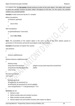 JAVA - VTU - Object oriented Concepts - 18CS45 - Module I | PDF
