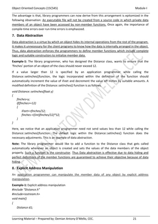 JAVA - VTU - Object oriented Concepts - 18CS45 - Module I | PDF