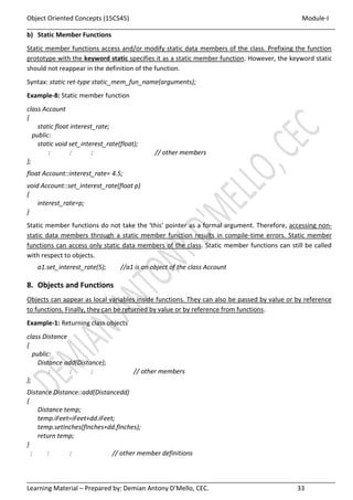 JAVA - VTU - Object oriented Concepts - 18CS45 - Module I | PDF