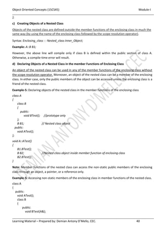 JAVA - VTU - Object oriented Concepts - 18CS45 - Module I | PDF