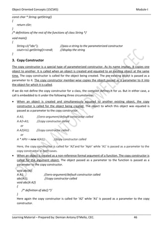 JAVA - VTU - Object oriented Concepts - 18CS45 - Module I | PDF
