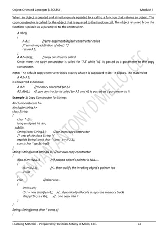 JAVA - VTU - Object oriented Concepts - 18CS45 - Module I | PDF