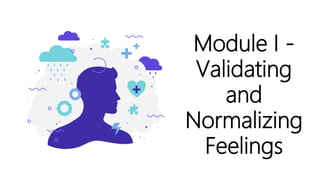 Module I -
Validating
and
Normalizing
Feelings
 