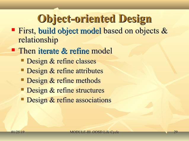 Object Oriented System Design | PPT