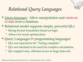 Relational algebra and relational calculus | PPT
