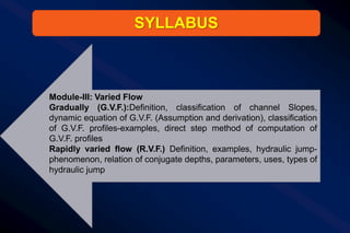 Module-III Varried Flow.pptx GVF Definition, Water Surface Profile ...