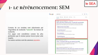 1- le référencement: SEM
le SEA
 