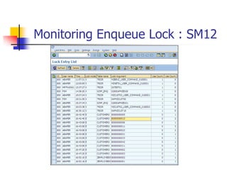 Monitoring Enqueue Lock : SM12
 