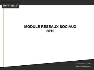 MODULE RESEAUX SOCIAUX
2015
 