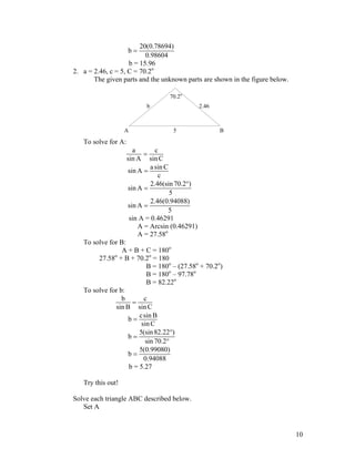 Module triangle trigonometry | PDF