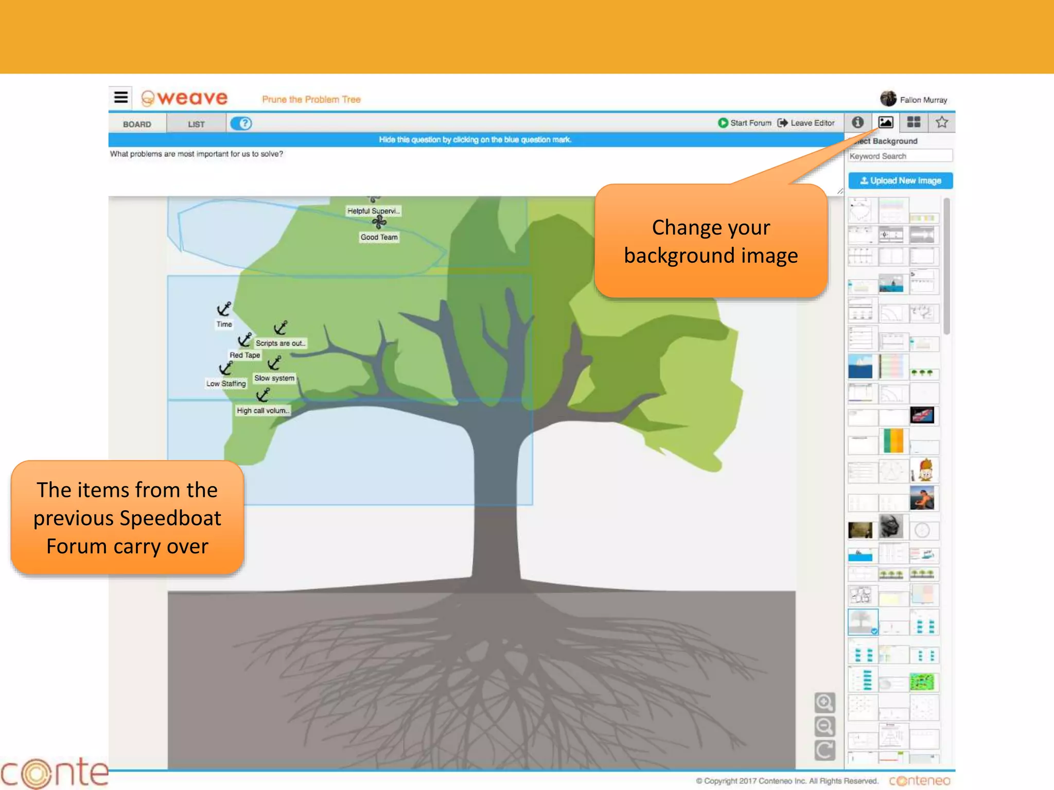 35
Change your
background image
The items from the
previous Speedboat
Forum carry over
 
