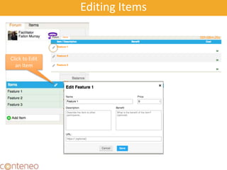 Editing Items
41
Click to Edit
an Item
 