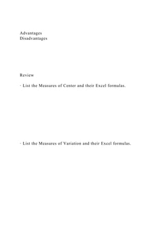 Module 01 – Basics of StatisticsClass Objectives· Define and ca.docx
