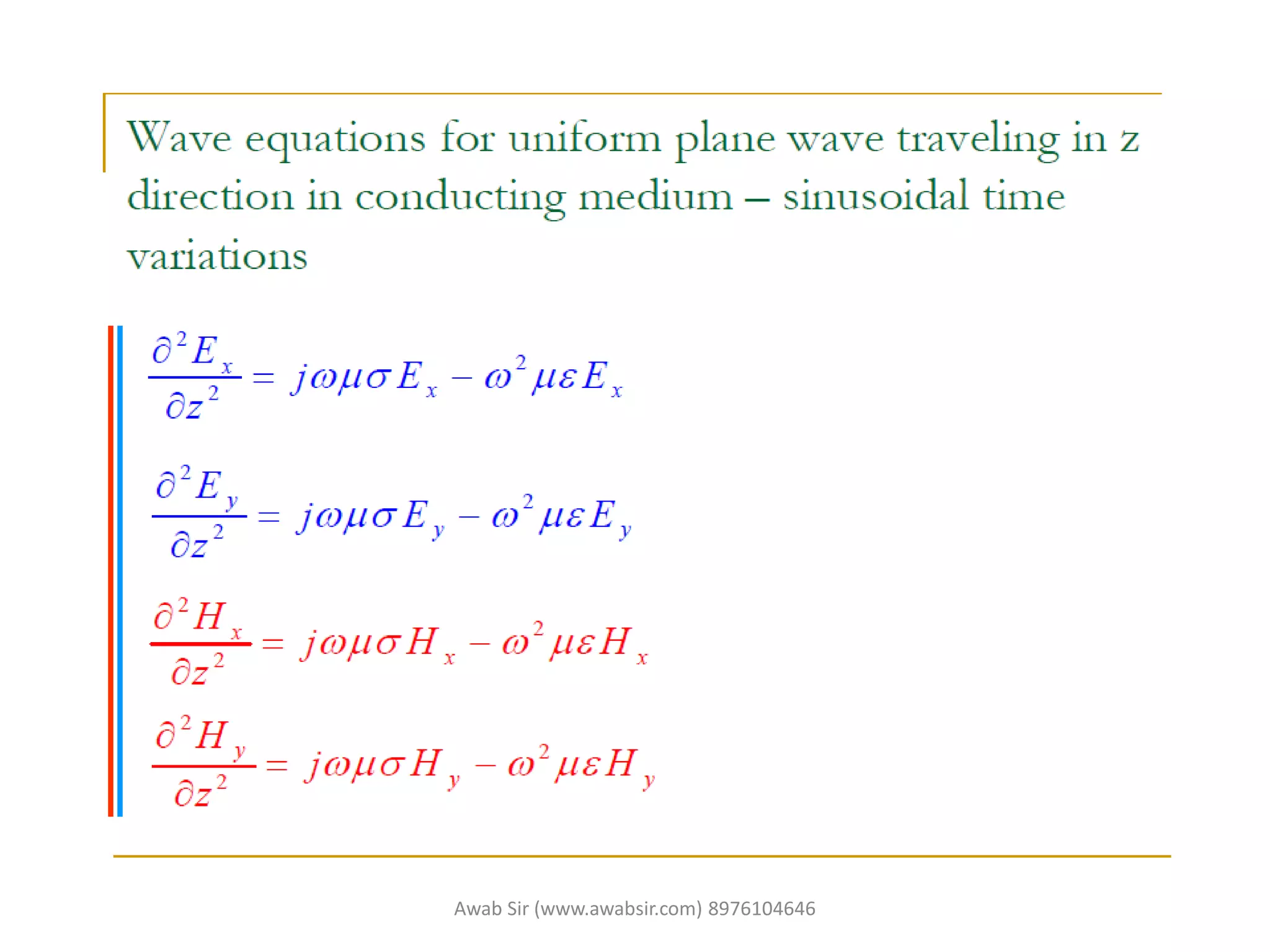 Uniform plane wave equation | PDF