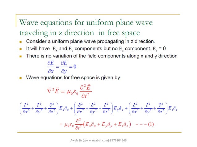 Uniform plane wave equation | PDF | Physics | Science