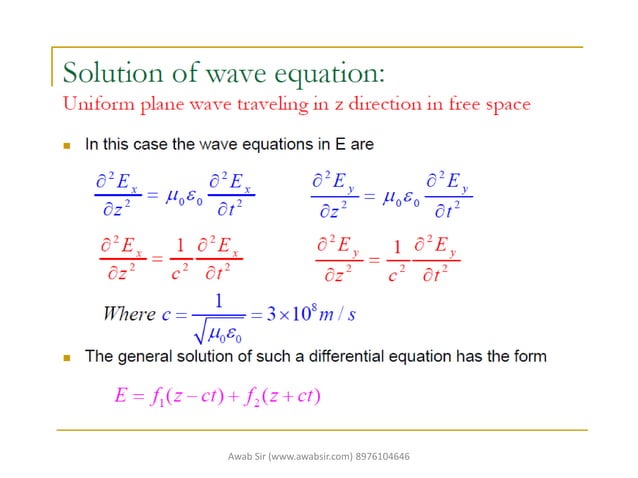 Uniform plane wave equation | PDF | Physics | Science