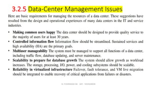 Dr. PUSHPARANI MK AIET, MOODABIDRI
3.2.5 Data-Center Management Issues
 