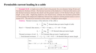 Permissible current loading in a cable
 