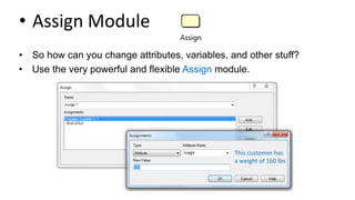 • Assign Module
• So how can you change attributes, variables, and other stuff?
• Use the very powerful and flexible Assign module.
This customer has
a weight of 160 lbs
 