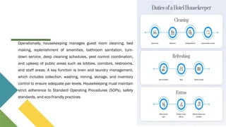 House Keeping Notes Housekeeping Department detail notes by Umar Farooq | PDF