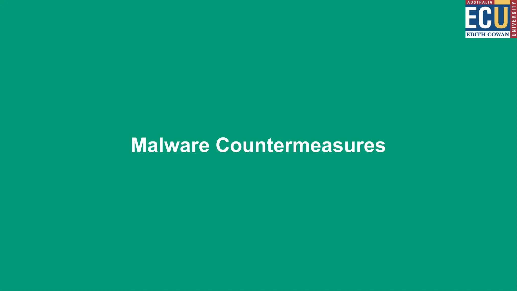 Malware Countermeasures
 